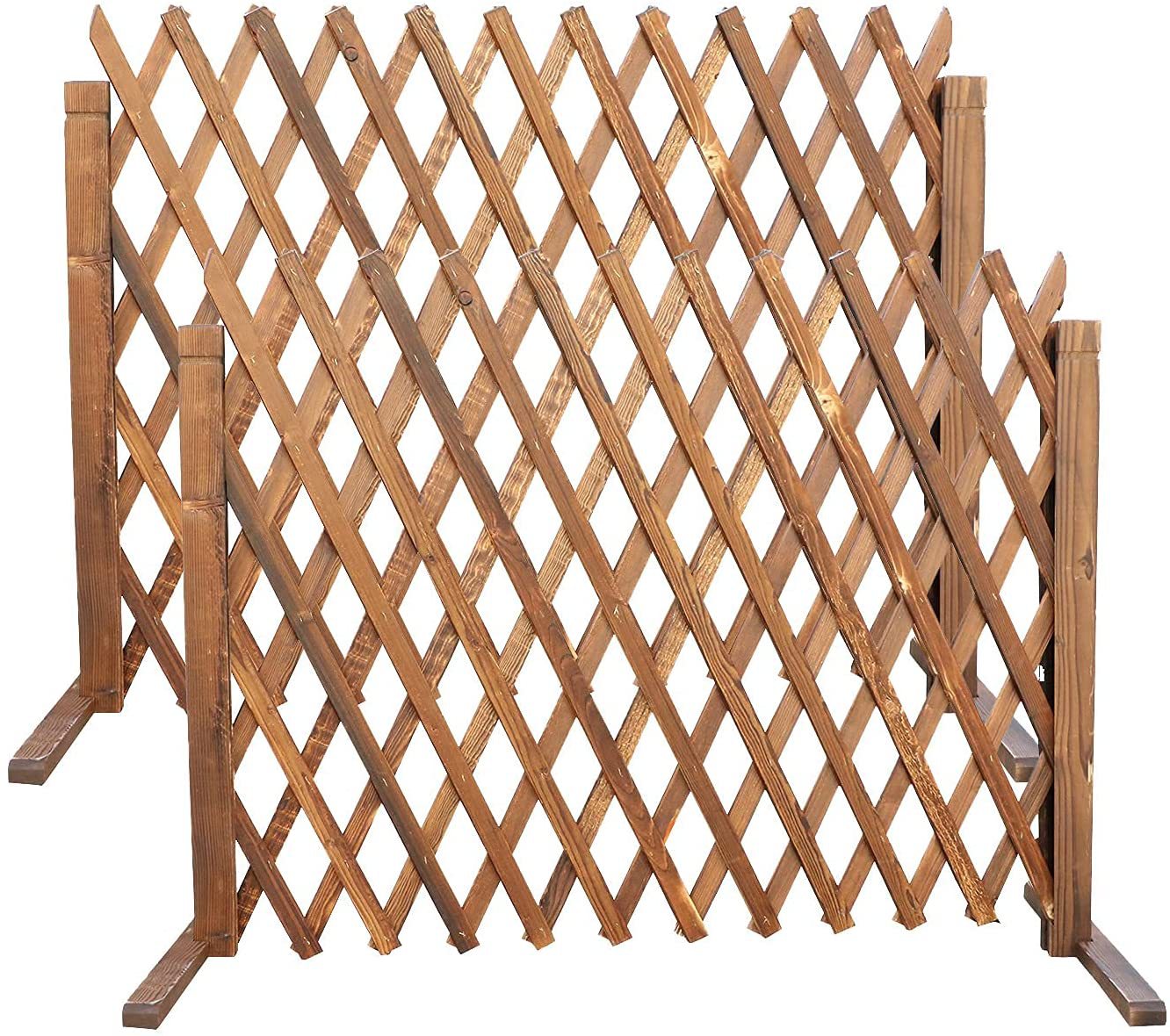 木质花园栅栏可伸缩扩展围栏独立式花园格子栅栏植物屏幕