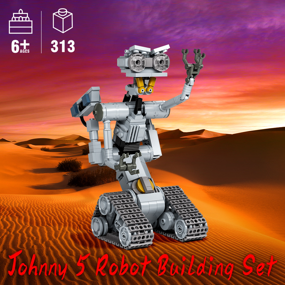 跨境爆款强尼五号彩盒装 兼容乐高霹雳5号机器人积木益智拼插玩具