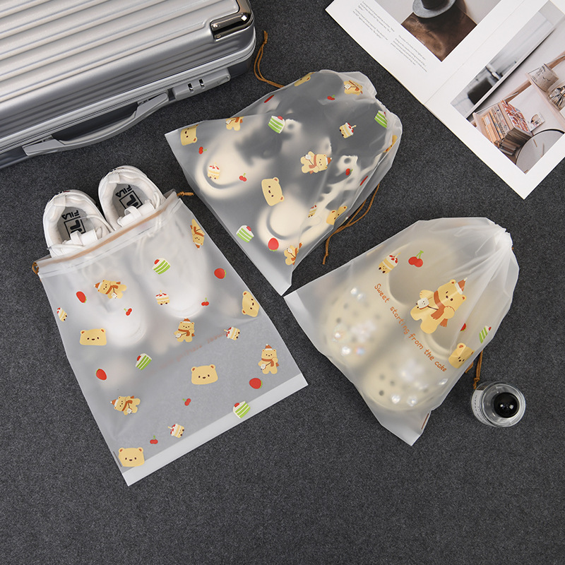 旅行收纳袋卡通抽绳束口袋学生开学必备鞋子衣物分装袋行李打包袋