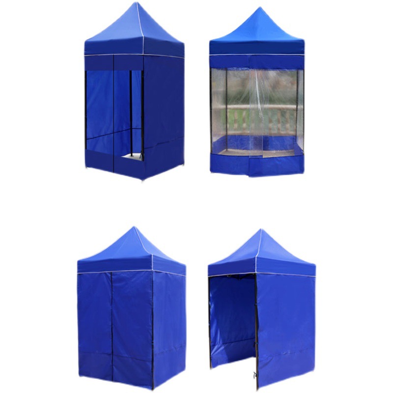 户外防疫临时隔离帐篷加厚透明围布摆摊用四脚伞篷布防雨四角大伞