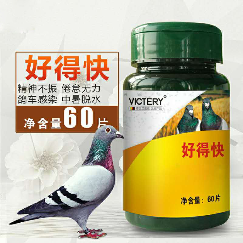 鸽药好得快100片/瓶 信鸽赛鸽药品鸽病毒病混合感染不明症鸽子药