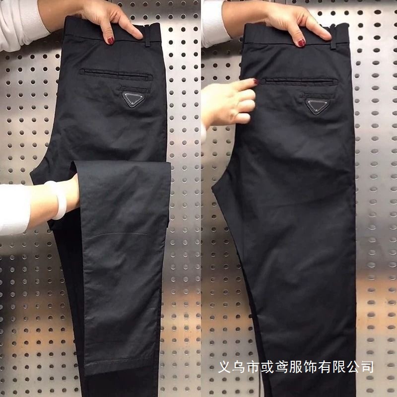 港风休闲裤男士夏季新款百搭个性板裤修身商务绅士直筒小批发