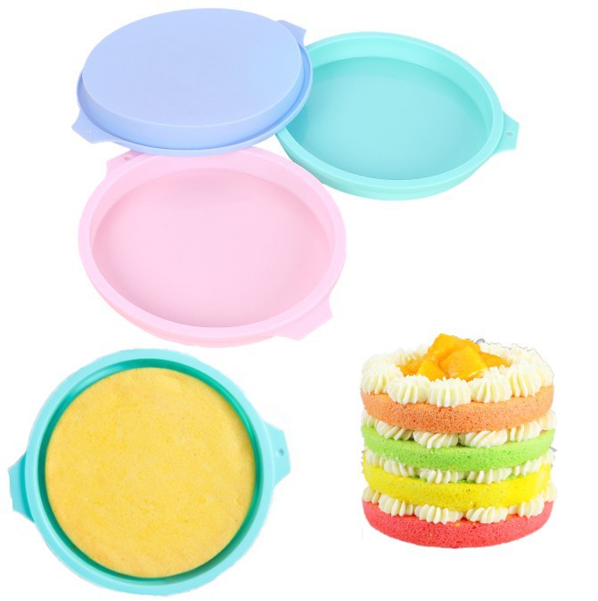 Rainbow Cake Baking Mold round Chiffon Cake Mousse Mold Layered Cake Baking Tray Silicone Mold