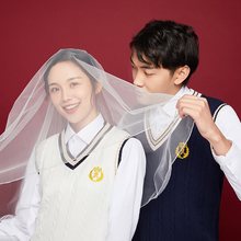 结婚登记照情侣装学院风针织马甲毛衣背心证件照领证衣服不含衬衫