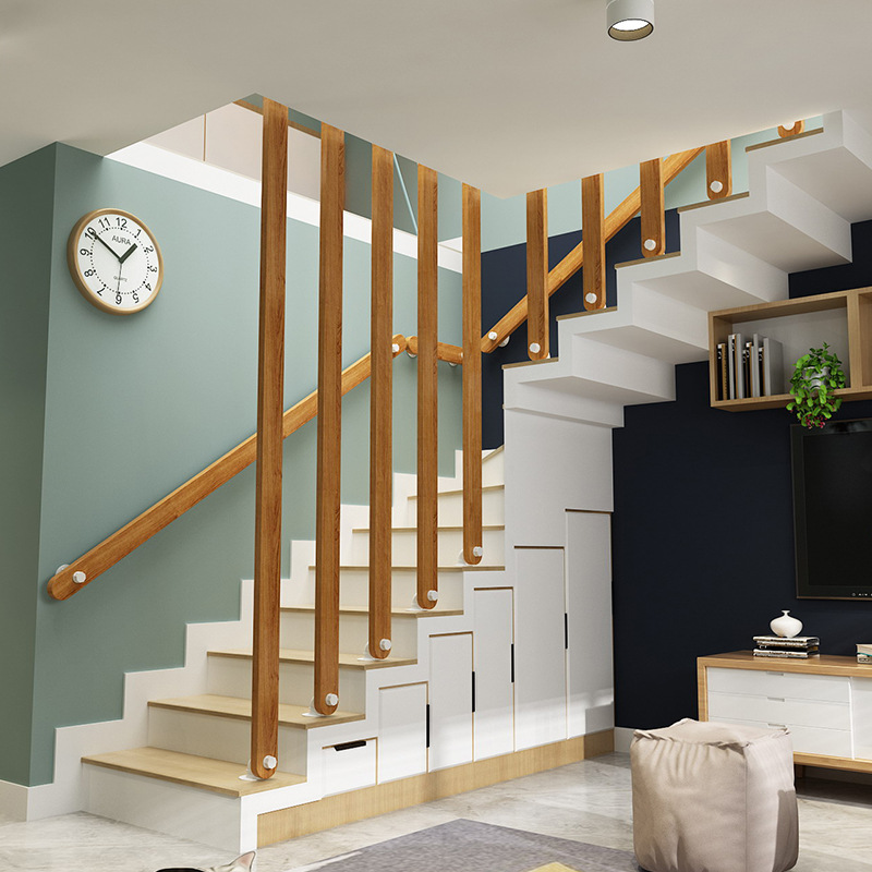 国产北欧实木楼梯扶手家用栏杆阳台护栏儿童安全围栏家用简约标准