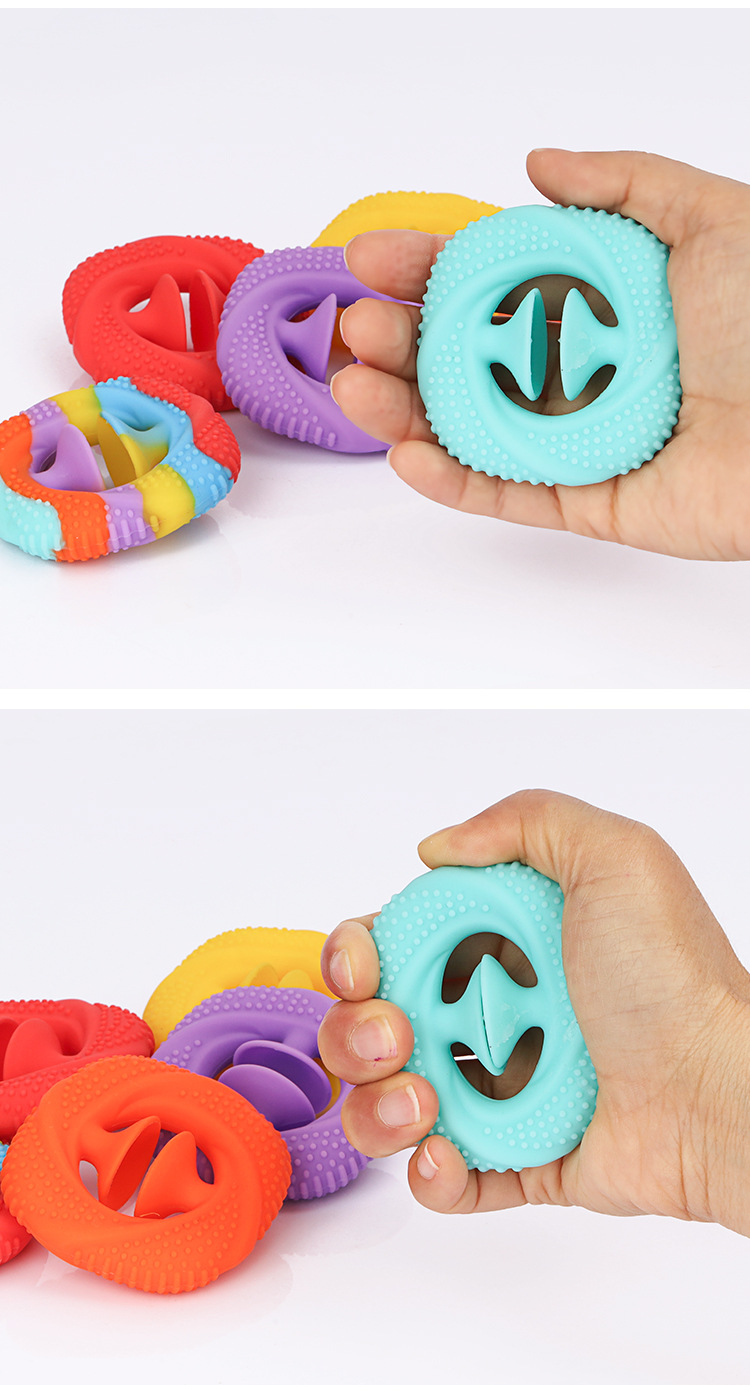 现货硅胶吸盘握力器手指按压器康复挤压硅胶握力圈手指解压握力器