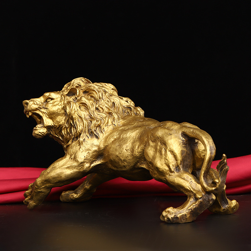 黄铜狮子黄铜狮子雄狮子家居装饰办公室工艺品摆件