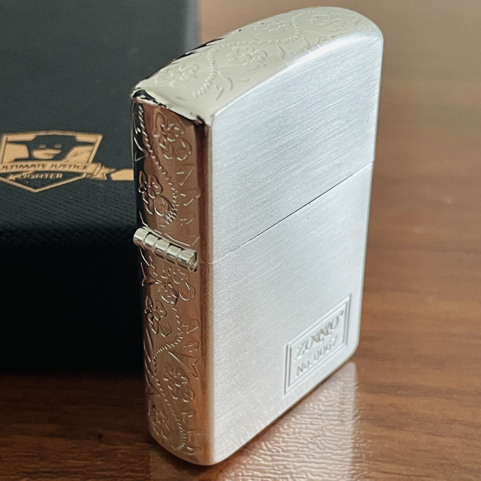 zorro佐罗黄铜煤油防风打火机个性创意超薄打火机煤油机三面花银