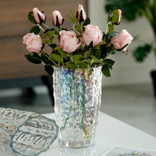 北欧ins风现代简约水晶花瓶玻璃透明水培百合插花器餐桌装饰摆件