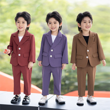 儿童休闲西装春秋款韩版男童西服套装中小童花童主持演出绅士礼服
