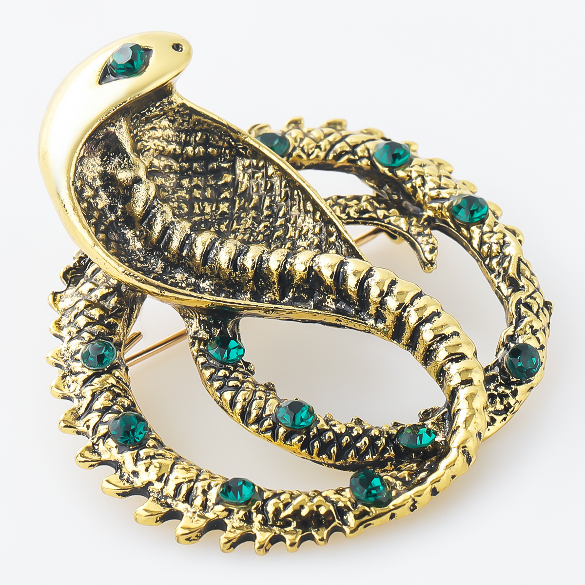 ins风网红欧美合金镶钻眼镜蛇胸针少女可爱别针流行胸花服装配饰