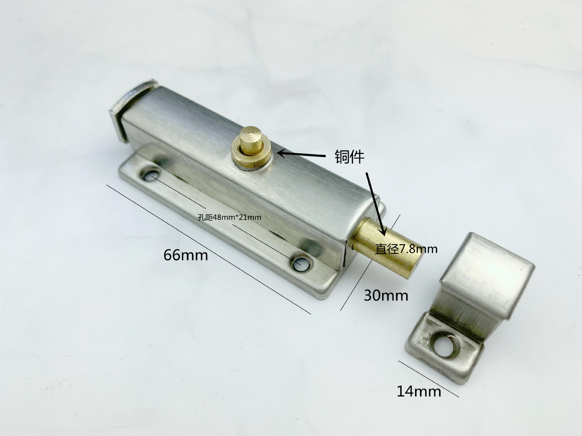 厂家批发不锈钢插销自动弹簧插销锁扣门锁门闩卫生间门栓自弹插销