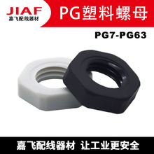 塑料六角螺母厂家 PG7-PG63德制螺纹塑胶锁母固定并母尼龙螺帽