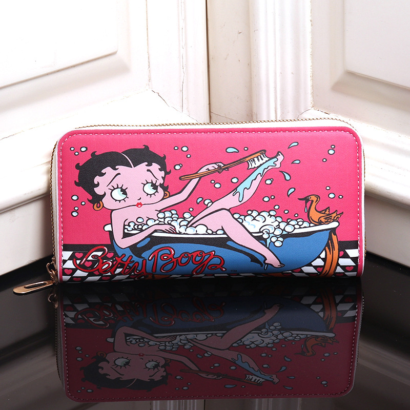 跨境外贸热卖betty boop贝蒂可放百元大钞几十张女童女士钱包
