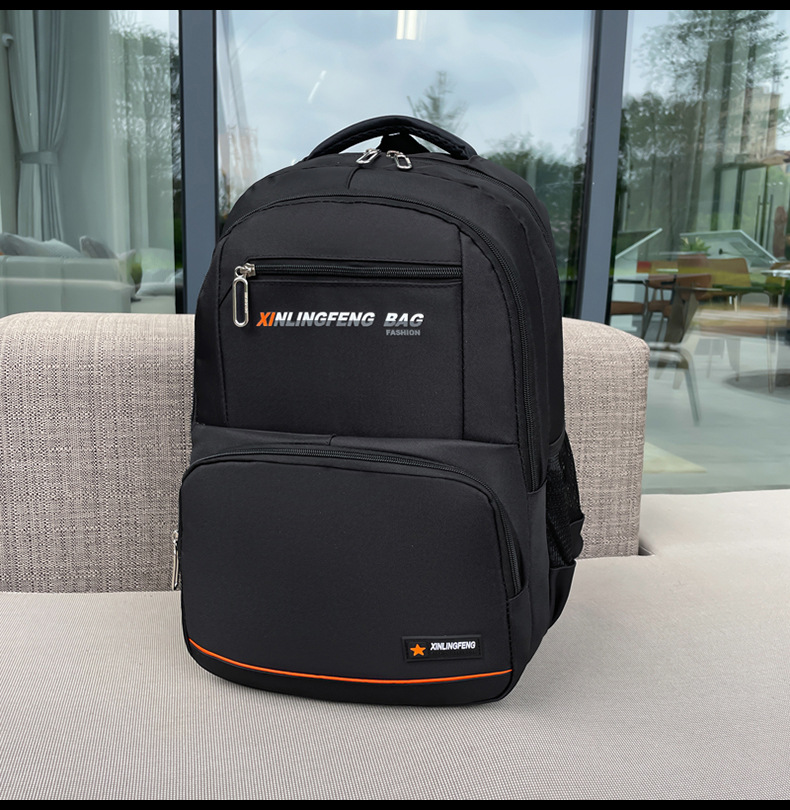 Men's Business Casual Backpack Computer Bag Schoolbag Cross-Border New Arrival Simple Backpack Large Capacity Outdoor Travel Bag