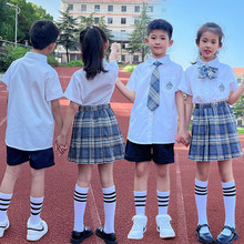 jk制服裙正套装中小学生夏季格裙儿童装短袖衬衫女童学院风裙子