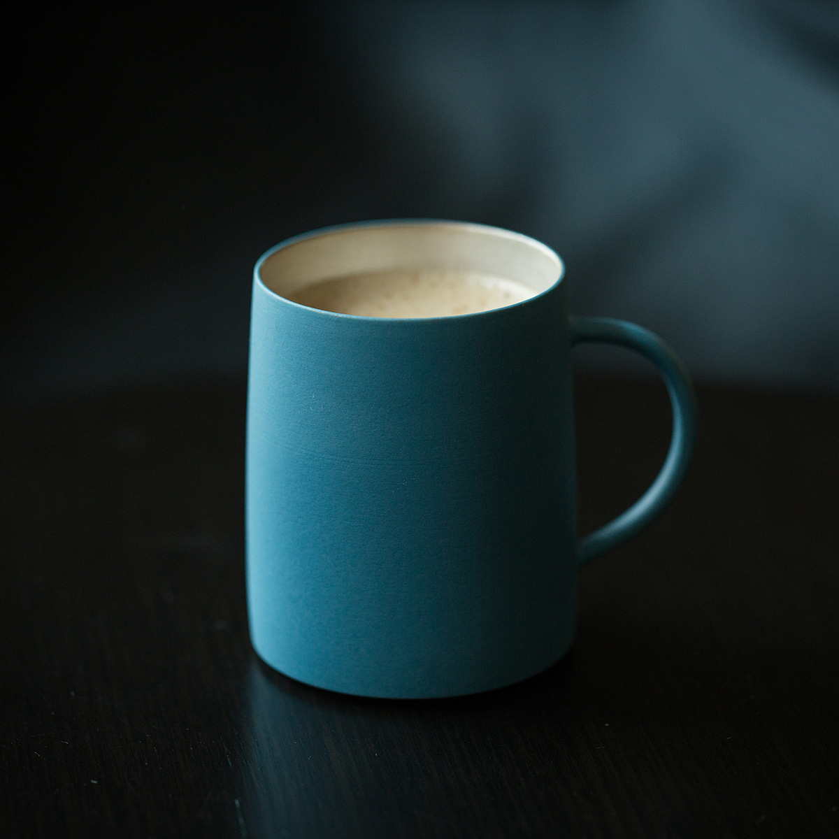 16开 ◤理想之蓝纯色蓝色银彩手杯马克杯水杯拿铁卡布咖啡杯