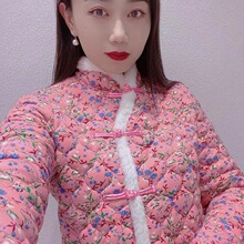 新款东北花棉袄女中国风复古时尚农村中老年妈妈村姑纯棉长款网红