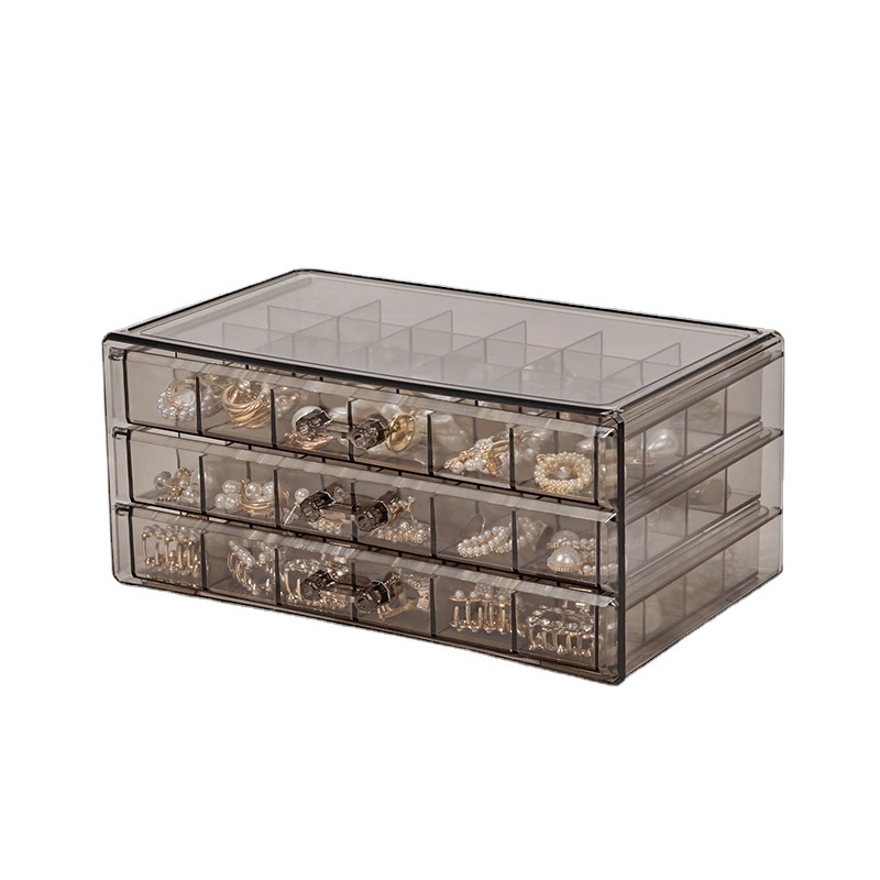 Jewelry Storage Box Transparent Multi-Layer Large Capacity Rings Ear Studs Earrings Necklace Dresser Jewelry Storage