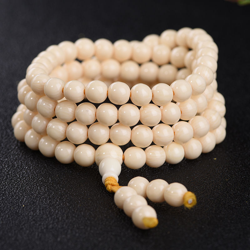 正品猛犸象牙文玩饰品108颗圆珠佛珠念珠多圈单圈手串手链收藏品