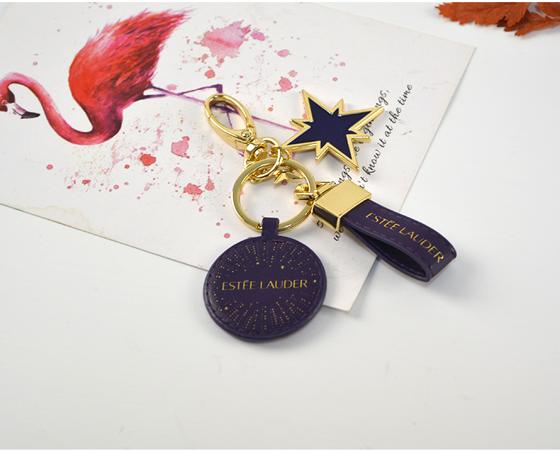 oem定制雅诗兰黛便携小镜子钥匙扣可加印logo包包挂件高档钥匙扣