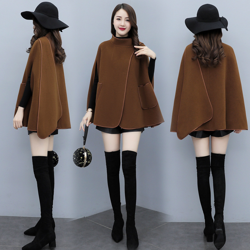 斗篷外套女秋冬毛呢披风短款2021新款女装气质时尚披肩呢子大衣