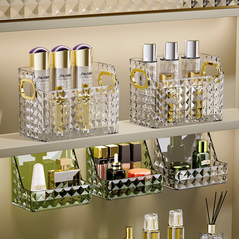 Mirror Cabinet Storage Box Wall-Mounted Punch-Free Household Bathroom Table Cosmetics Lipstick Shelf