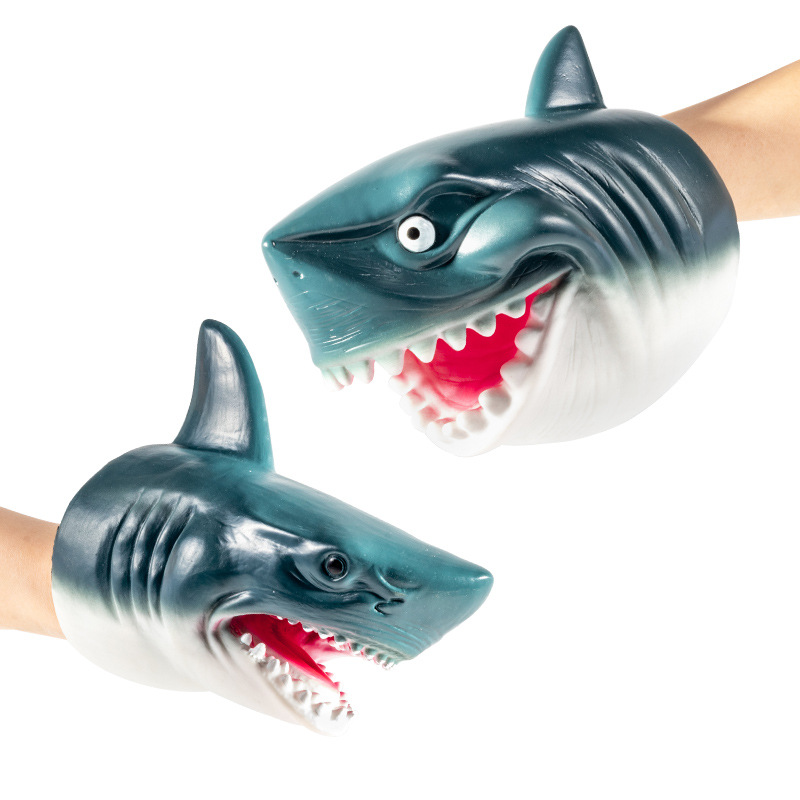 【包邮】网红大号鲨鱼小鲨臂手偶仿真软胶动物地摊热卖儿童玩具