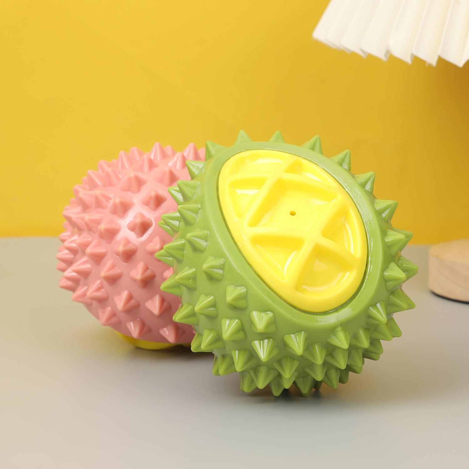 Dog Toy Durian Shape Sound Biting Fruit Series Molar Tooth Cleaning New TPR Ball Toy Cross-Border
