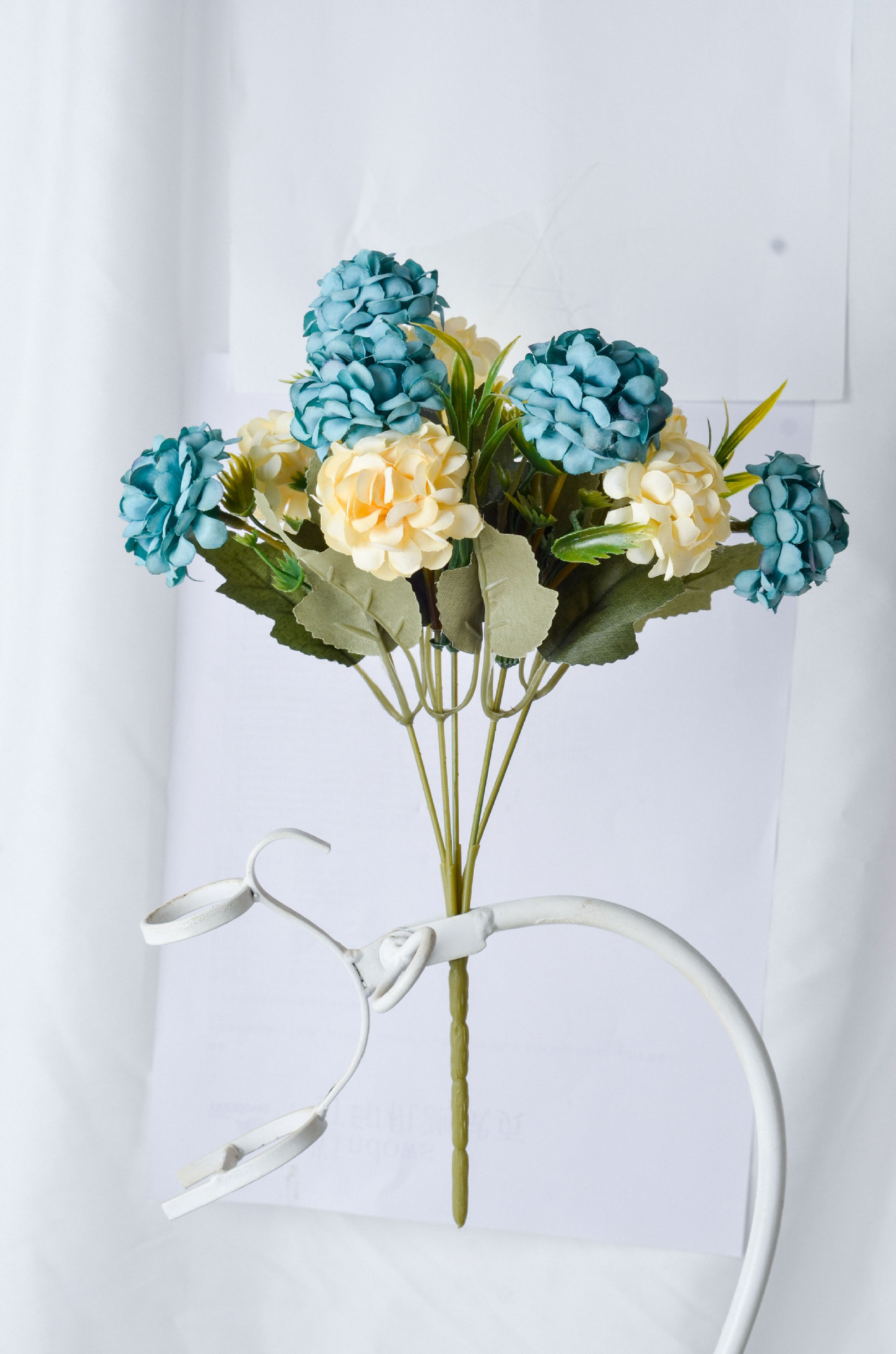 短枝绣球把束花婚庆新娘手捧花束婚礼摄影道具人造花派对装饰花