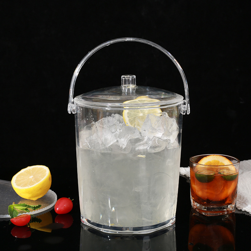 Plastic Transparent Ice Bucket Bar KTV Acrylic Ice Bucket Ice Bucket Beer Champagne Bucket Small Foreign Wine Ice Bucket