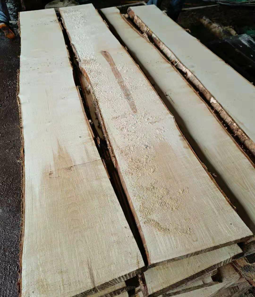 定制加工桦木原木防腐木刨光防腐橱柜家具材桦木实木烘干板材