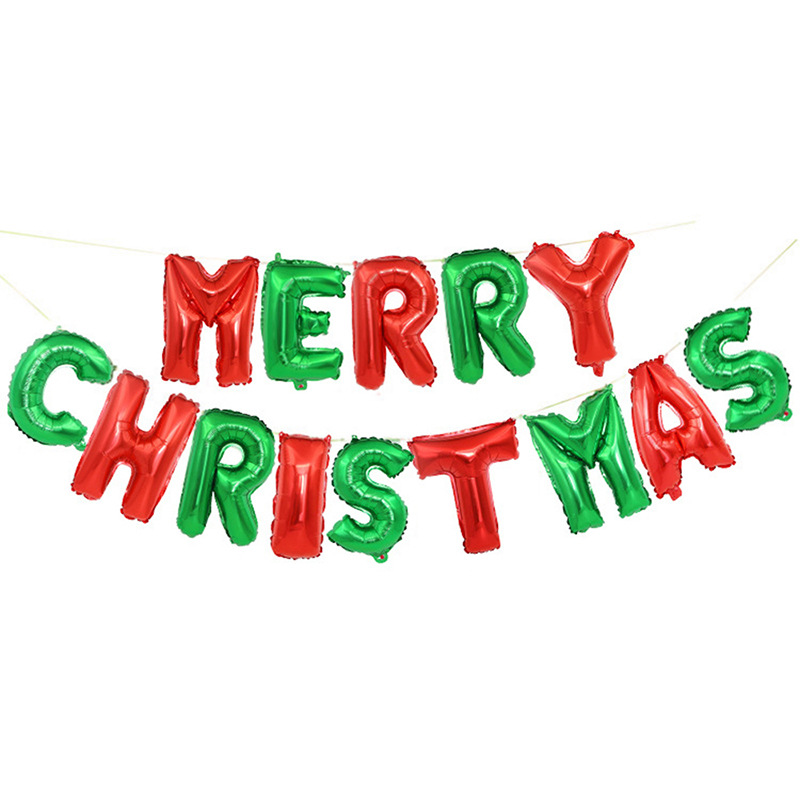 Wholesale Colorful Balloon Pattern Merry Christmas Merry Christmas English Letter Set Exclusive for Cross-Border Suit