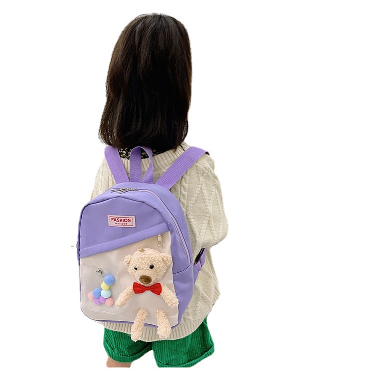 Children's Schoolbag 2023 Cute Boy Backpack Cute Bear Doll Girl 1-6 Years Old Lightweight Student Backpack