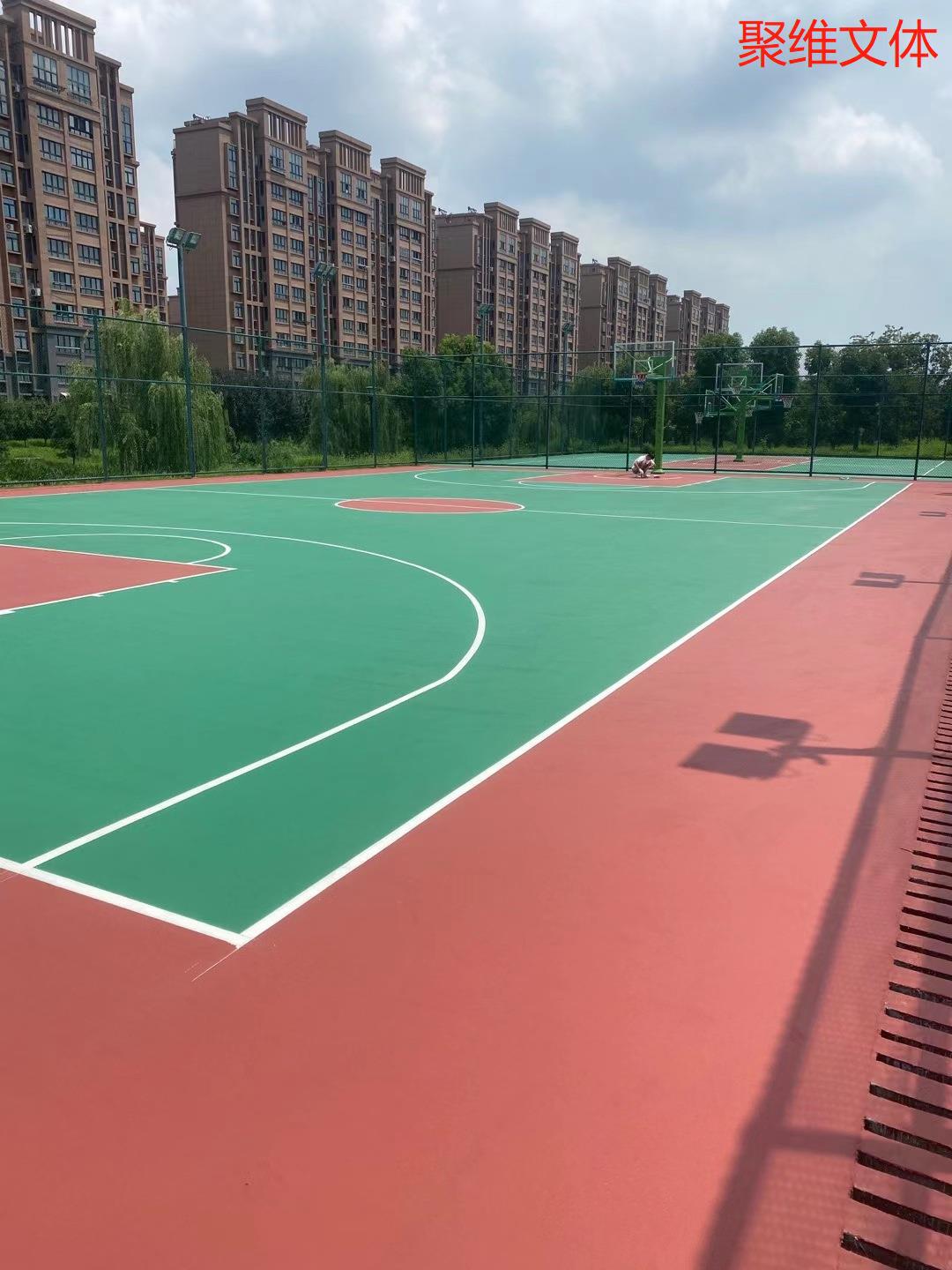 塑胶跑道材料学校幼儿园地面硅pu篮球场地胶橡胶颗粒epdm户外施工