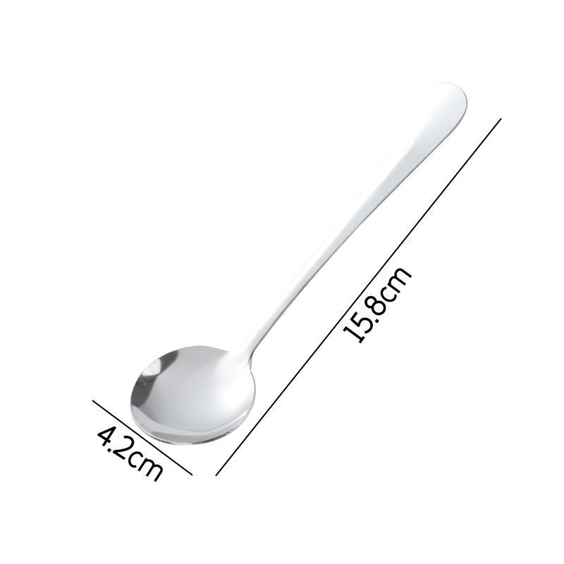 New Stainless Steel Soup Ladle Spoon Spoon Spoon Household Soup Drinking Spoon Watermelon Spoon Cafeteria Restaurant Eating Spoon Cutlery