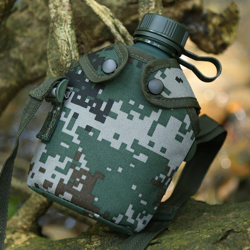 迷彩水壶户外行军壶便捷军训用10水壶铝杯军迷野营单兵水壶批发