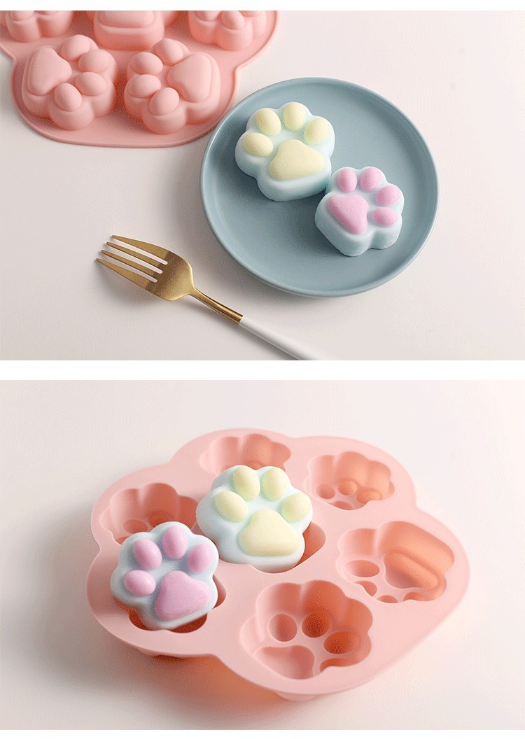 现货 猫爪硅胶模具慕斯蛋糕模狗爪果冻布丁磨具滴胶diy手工皂模具
