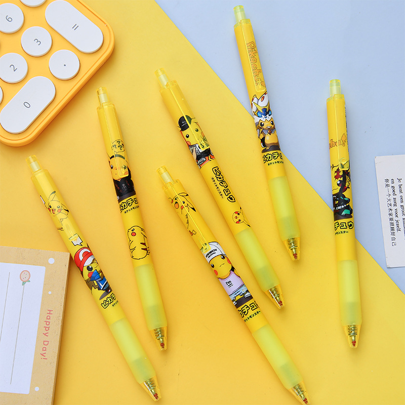 Cartoon Pikachu Press Gel Pen Creative Pet Elf Student Press Ball Pen Student Studying Stationery Supplies