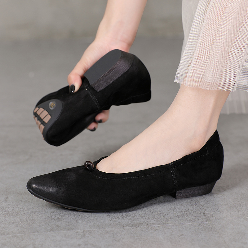 2024春夏新款复古民族风女鞋软底软面真皮休闲鞋浅口低帮现货代发