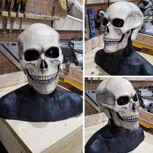 万圣节恐怖吓人尖叫头骨面具 Full head skull mask 独立站骷髅头