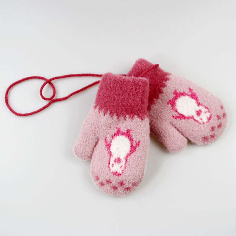 宝宝手套男女童冬季可爱卡通保暖企鹅儿童全指婴幼儿连指加厚2岁