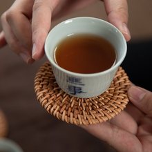 75FI批发藤编杯垫养壶垫壶承紫砂壶铁壶垫隔热干泡杯托禅意功夫茶