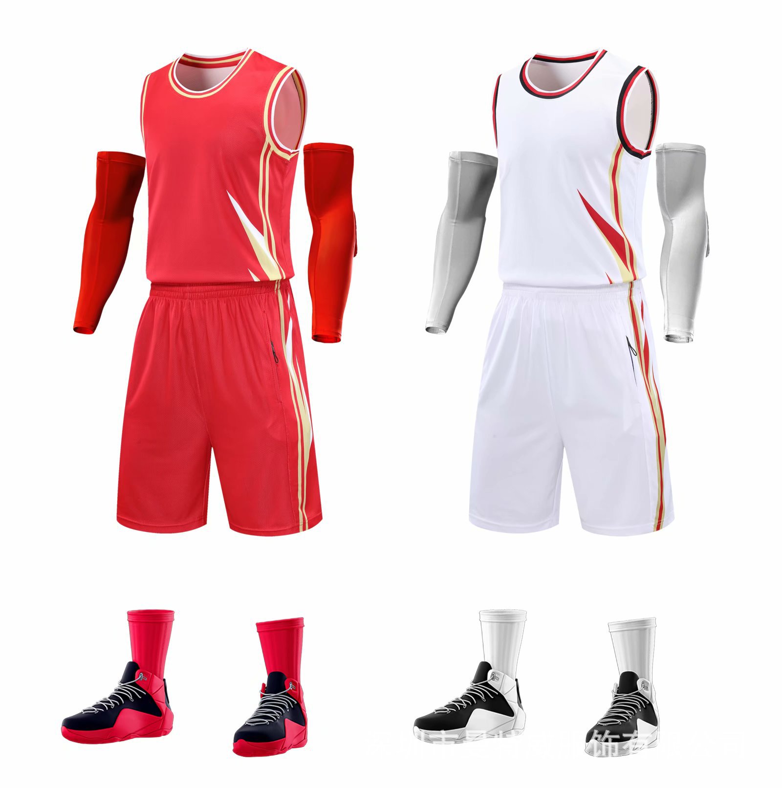 新款浙江队篮球服定制印号套装 cba篮球服光版印字印号套装