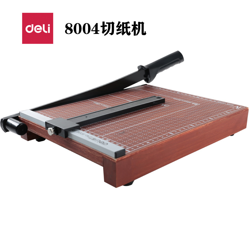 得力切纸刀批发8004 裁纸刀相片纸办公用切纸机12"*10"(棕)(把)