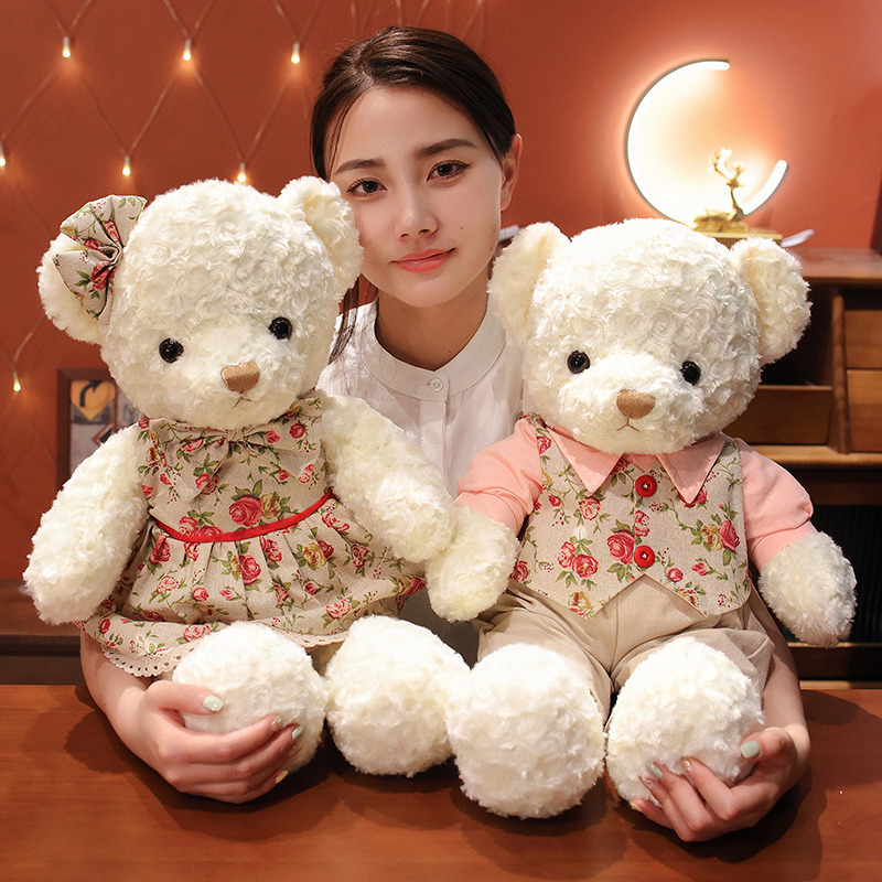 新款跨境批发情侣熊泰迪熊公仔毛绒玩具节日礼物女生布娃娃熊玩偶