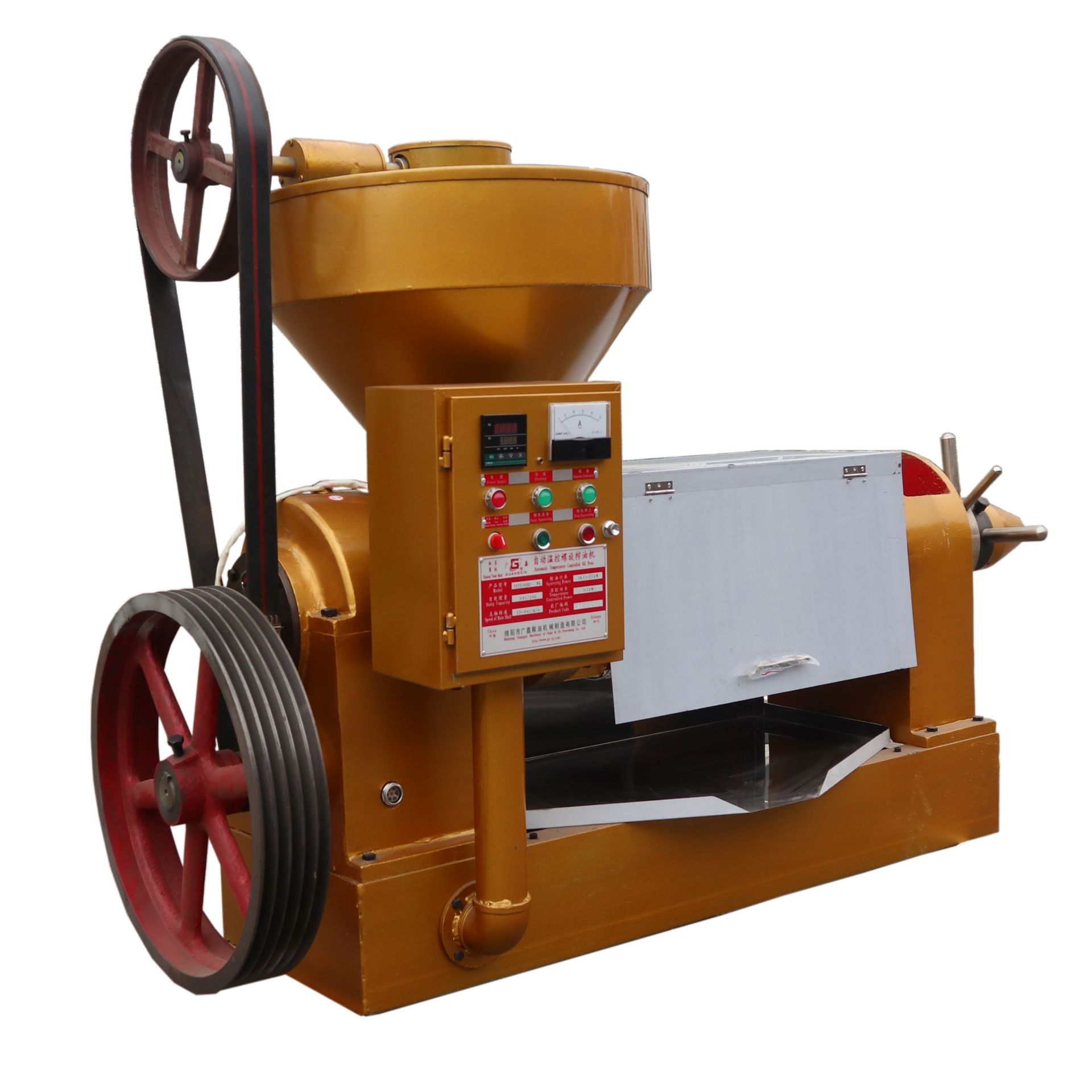 三级螺旋榨油机 四川广鑫榨油机厂10吨每油厂榨油设备