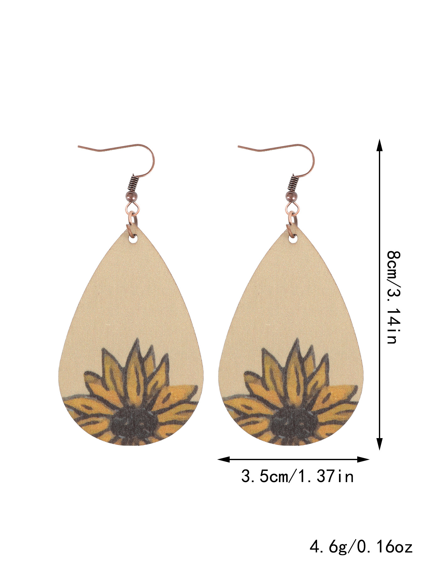 Western Style Cross-Border Retro Sunflower Earrings Water Drop Earrings Women's Amazon AliExpress