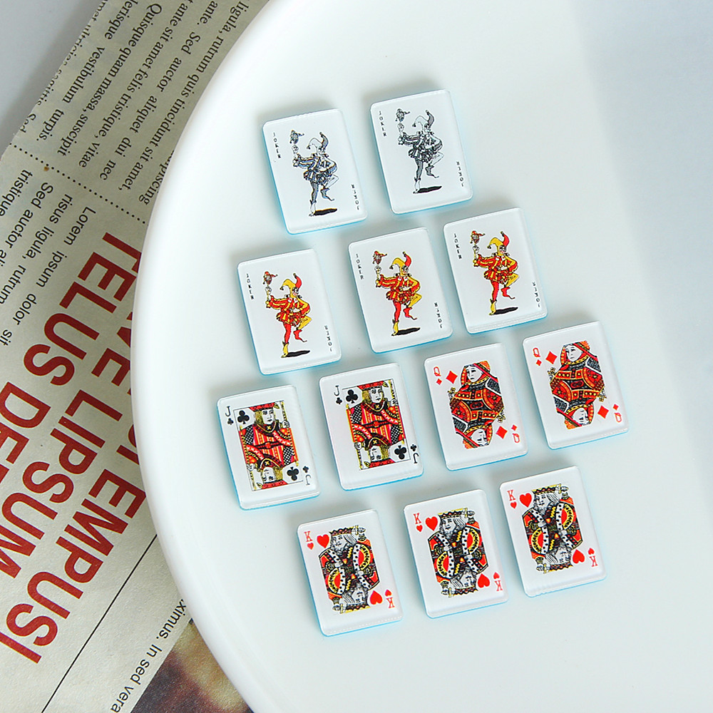 创意迷你扑克牌大小鬼亚克力手工diy滴胶奶油壳耳环耳饰材料配件