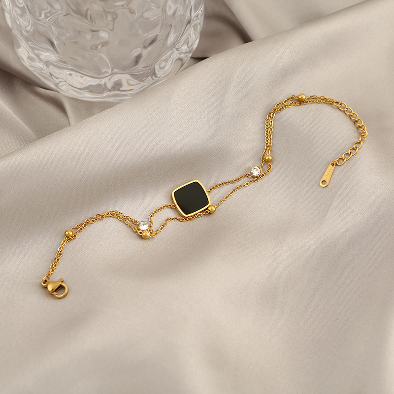 金色钛钢手链女不掉色轻奢高级感百搭双层珍珠链不锈钢时尚气质潮